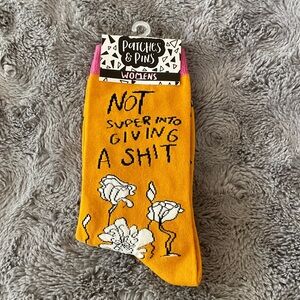Yellow Novelty Socks - 'Not Super Into Giving A Shit'